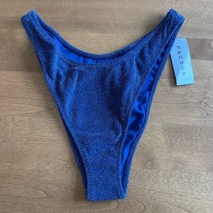 PacSun Eco Blue Bianca Sparkle Bikini High Cut Bottom